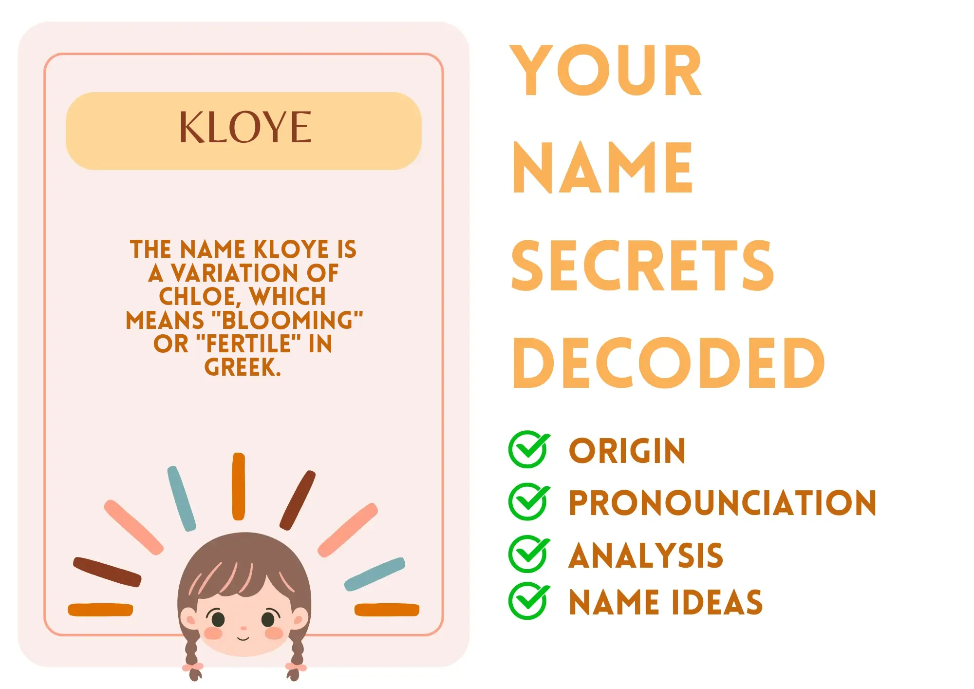 name meaning of klowe Kloe Khloe | Name Art Print